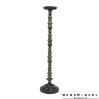 Alu Brass Candleholder high ribbed - thumbnail