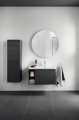 Wastafel Duravit D-Neo Rand Overloop Kraanvlak 1 Kraangat 80 cm Hoogglans Wit Rechts Duravit - thumbnail