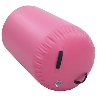 VidaXL Gymnastiekrol met pomp opblaasbaar 100x60 cm pvc roze - thumbnail