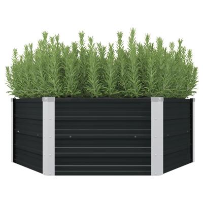 VidaXL Plantenbak verhoogd 129x129x45cm gegalvaniseerd staal antraciet