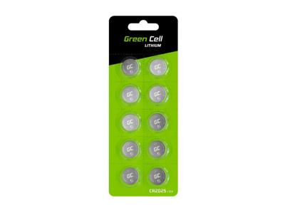 Green Cell Knoopcel CR2025 3 V 10 stuk(s) 160 mAh Lithium CR2025 Green Cell Knoopcel CR2025 3 V 10 stuk(s) 160 mAh Lithium CR2025