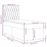 Boxspring met matras stof donkergrijs 80x200 cm - thumbnail