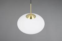 Trio Ovale hanglampFomento Ø 40cm - messing met wit glas - 363190108 - thumbnail