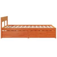 Bedframe zonder matras massief grenenhout wasbruin 135x190 cm - thumbnail