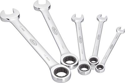 Vigor V2820 Steek-ringratelsleutelset 5-delig Sleutelbreedte (metrisch) 8 - 19 mm