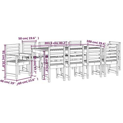 11-delige Tuinset massief grenenhout