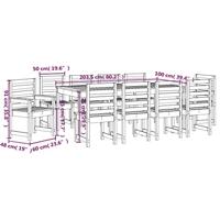 11-delige Tuinset massief grenenhout - thumbnail