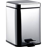 Emco System 2 afvalemmer 5 l. met deksel vierkant Chroom - thumbnail