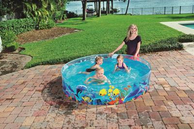 Bestway Stijve Kinderzwembad PVC Marine 183x38 cm +2 Jaar Tuin 55030