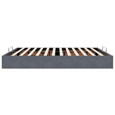 Ottoman bedframe zonder matras 160x200 cm fluweel donkergrijs