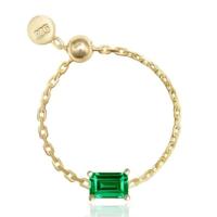 Elenza .925 Zilveren Ring met Smaragdgroene Rechthoekige Steen - thumbnail