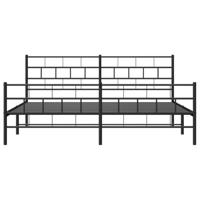 Bedframe met hoofd- en voeteneinde metaal zwart 193x203 cm - thumbnail