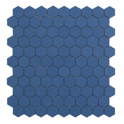 Mozaiek hexagon marine blue 3.5x3.5cm
