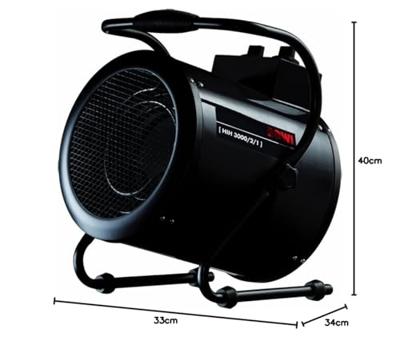 ROWI HIH 3000/2/1 Warmtekanon 90 m³ Zwart