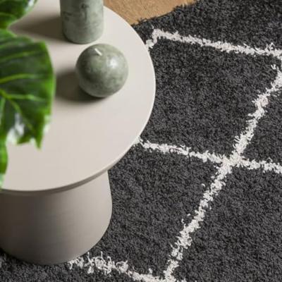 Vloerkleed shaggy hoogpolig modern 160x230 cm zwart en crme