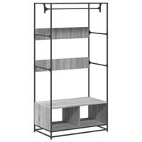 Kledingkast 90x50x180 cm bewerkt hout grijs sonoma eikenkleurig - thumbnail