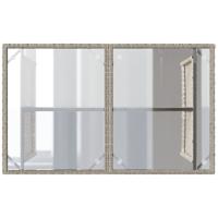 Tuintafel met glazen blad 110x68x70 cm poly rattan lichtgrijs - thumbnail