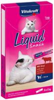 VITAKRAFT Cat Liquid-Snack with beef - Kattensnoepje - 6 x 15g - thumbnail