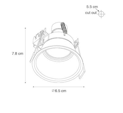 QAZQA Moderne inbouwspot wit 35 mm IP44 - Dept