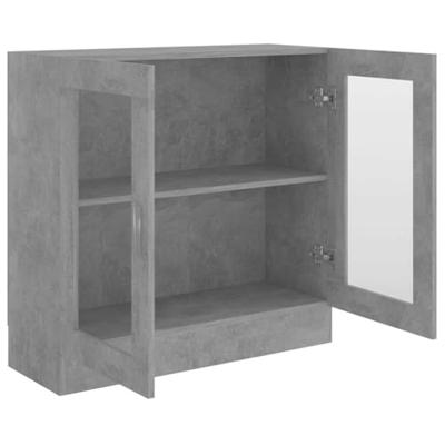 Vitrinekast 82,5x30,5x80 cm bewerkt hout betongrijs