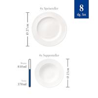 Villeroy & Boch Bordenset For Me - 8-delig / 4 personen - 4 dinerborden en 4 diepe borden - thumbnail