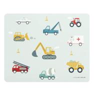 Tafelset voor jongens VOERTUIGEN A Little Lovely Company bleekblauw - thumbnail