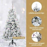 VidaXL Kunstmatige inklapbare kerstboom wit 150 cm pe en pvc - thumbnail