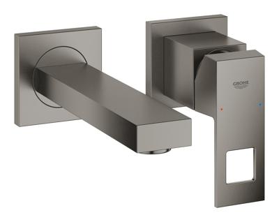 Wastafelmengkraan GROHE Eurocube 2-Gats Wand 172 Mm Hard Graphite Geborsteld