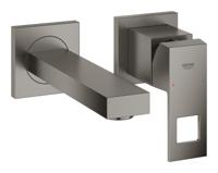 Wastafelmengkraan GROHE Eurocube 2-Gats Wand 172 Mm Hard Graphite Geborsteld - thumbnail