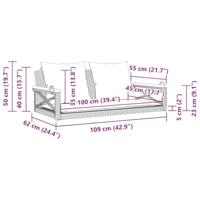 Schommelbank met kussens 109x62x40 cm poly rattan grijs - thumbnail