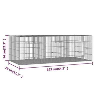 Konijnenkooi met 3 panelen 163x79x54 cm gegalvaniseerd ijzer - thumbnail