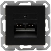 KOPP - UTP RJ45 Stopcontact - Athenis HK07 - Wandcontactdoos - Inbouw - 2-voudig UTP CAT6 - Mat Zwart - thumbnail