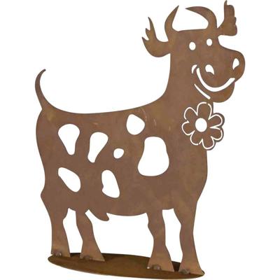 Siena Garden Decoratieve figuur Grappige koe Plaatstaal Bruin