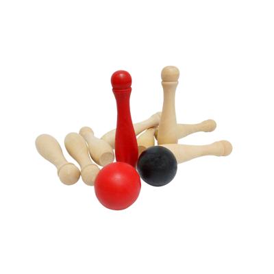Outdoor Play houten tuin bowlingset met 9 kegels en 2 ballen