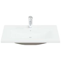 VidaXL Inbouwwastafel met kraan 81x39x18 cm keramiek wit - thumbnail