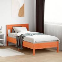Bedframe zonder matras massief grenenhout wasbruin 100x200 cm - thumbnail