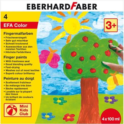 Eberhard Faber EF-578804 Vingerverf 100ml Geel, Rood, Blauw, Groen Eberhard Faber EF-578804 Vingerverf 100ml Geel, Rood, Blauw, Groen