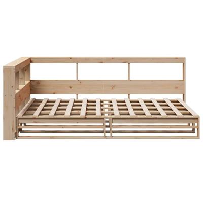 Bed met boekenkast zonder matras massief grenenhout 135x190 cm - thumbnail