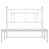 Bedframe met hoofdbord metaal wit 107x203 cm - thumbnail