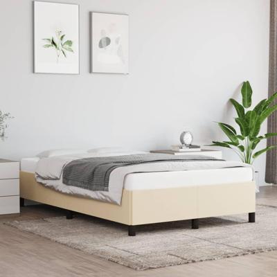 Bedframe zonder matras 120x190 cm stof crèmekleurig