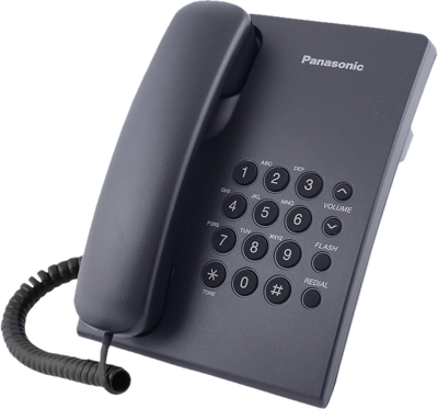 Panasonic KX-TS500 Kabelgebonden vaste telefoon (configureerbaar, wandmonteerbaar, geschikt voor gehoorapparaten) zwart