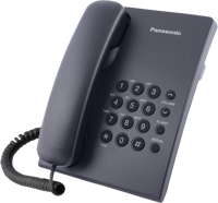 Panasonic KX-TS500 Kabelgebonden vaste telefoon (configureerbaar, wandmonteerbaar, geschikt voor gehoorapparaten) zwart - thumbnail