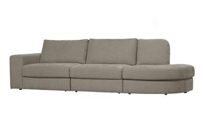 vtwonen 2,5-zits Bank 'Family' Ronding Rechts, Woven, kleur Warm Grijs