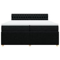 Boxspring met matras stof zwart 200x200 cm - thumbnail