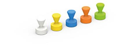 Maul Neodymium magneet 6168599 (Ø x h) 12 mm x 16 mm Kegel Wit, Geel, Blauw, Groen, Oranje 10 stuk(s) 6168599