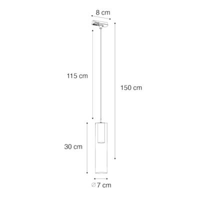 QAZQA Moderne hanglamp goud voor railsysteem 1-fase - Iconic Lloyd