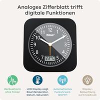 Mebus 25609 Wekker Zendergestuurd Zwart - thumbnail