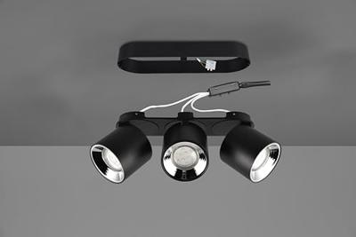 Trio PlafondlampGuayana 3-lichts zwart - 651000332