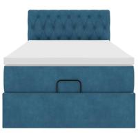 Ottoman bed met matras en LED's 100x200 cm fluweel donkerblauw - thumbnail