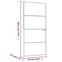 VidaXL Binnendeur 93x201,5 cm gehard glas en aluminium smal zwart - thumbnail